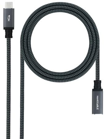 Nano Cable 10.01.4501-COMB USB 3.2 Gen2X2 Kabel, 100 W, 4K/60 Hz, USB-C/M, USB-C/H, Schwarz/Grau, 1 m