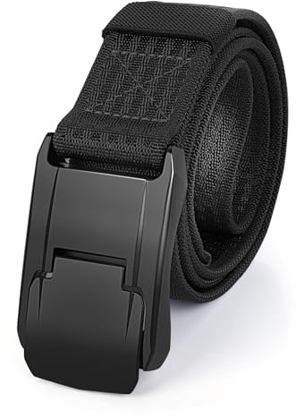 Cozary Taktischer Gürtel Elastischer, 3.8cm Arbeitsgürtel Herren mit Schnellverschluss-Metallschnalle, Outdoor Gürtel Herren für Draussen Sportarten Camping