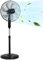 Taylor Swoden Ventilatore a Piantana Silenzioso Potente, 50W, 7 Pale, 3 Velocità Ventilatore, Oscillante, Altezza Regolabile, Griglia, Base Rotonda Stabile, Nero, Camera da letto, ufficio, cucina