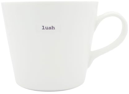 Keith Brymer Jones - Word Range - Standard Ceramic White Mug - Lush - 350ml - Gift Boxed