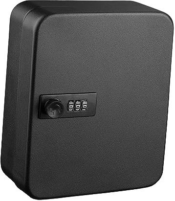 OJREEUB Schlüsselschrank, Sicherheitsschlüsselbox, platzsparend, für Hotels, Schrank, Wand, Schwarz, 36 Haken