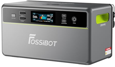 FOSSiBOT FBP1200, Balkonkraftwerk mit Speicher, 1,98kWh LFP Akku, MPPT 2000W Solareingang, All-in-One Stromspeicher mit Mikroinverter, 1200W AC, 6500 Ladezyklen, Erweiterbarer, Powerstation, Plug&Play