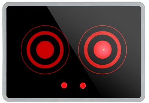 Toyvian Appareils de Cuisine pour Enfants - Plaque de Cuisson à Induction Double Factice avec Effets Lumineux Et Sonores Réalistes - Accessoires de Cuisine pour Enfants