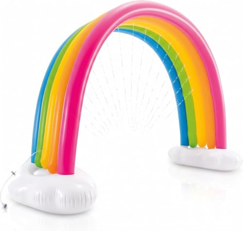 Rainbow Arch Water Sprinkler for Kids – 300 x 109 x 180 cm | Inflatable Garden Sprinkler Toy | Outdoor Splash Play | Hose-Fed Walk-Through Water Arch | BPA-Free | Ages 3 and Up | Unisex