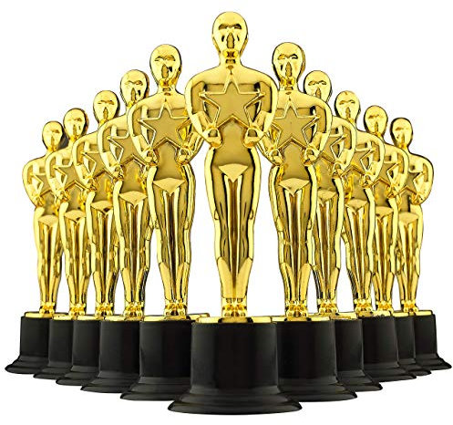 Bedwina Coupe Trophées Doré 15,2 cm - Lot de 12 Statues Trophées Couleur Or - Coupe Récompenses, Décorations de Fêtes et Cadeaux Awards Trophées