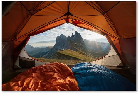 Postereck - 2503 - Zelten, Natur Landschaft Zelt Dolomiten Berg - Wandposter Fotoposter Bilder Wandbild Wandbilder - Poster - 3:2-91,0 cm x 61,0 cm