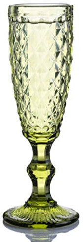 CXK Copa de champán Copas para Fiestas en casa Copa de Vino Tinto Color Empaistic Vasos de Jugo Verde Azul Transparente, Verde Diamante
