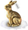 Bada Bing XXL Deko Hase Figur Gold ca. 51,5 cm - Tischdeko Osterhase groß Frühling Garten - hochwertige Oster Dekoration fürs Wohnzimmer - Dekohase Antik Osterdeko Innen und Outdoor Haustür Geschenk