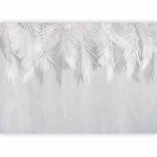 murando - Carta da parati Foglie tropicali 450x315 cm Fotomurali in TNT Murale alla moda Decorazione da Muro XXL Poster Gigante Design Carta per Pareti Soggiorno Palma bianco grigio b-A-0762-a-a
