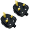 2 PACK Black Plug, 3 Pin Plug UK, 13amp plug UK, UK plug, 13 amp plug UK,Plugs 3 pin with Cord Grip Electrical 3 pin Plug