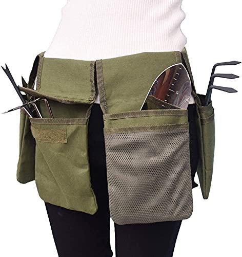 Botanio Cintura per attrezzi da giardino, grembiule in tela con tasche, kit da giardinaggio, borsa per organizzare la casa, kit di attrezzi da giardinaggio, borsa da giardino