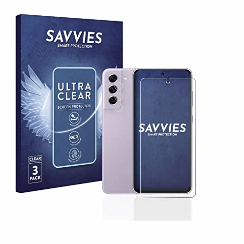 Savvies 6 Stück Schutzfolie für Samsung Galaxy S21 FE 5G (Display+Kamera) Displayschutz-Folie Ultra-Transparent
