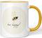 JUNIWORDS Tasse, bee Happy, Wähle Farbe, Dunkelgelb