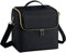 Vanity Case Make-up Box Organizer Reise Zug Koffer Gepäck Make Up Beauty Box mit Schultergurt, Schwarz & Gold, Größe L