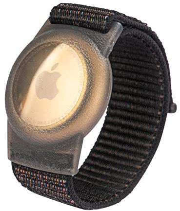 WATACHE Für Kinder, Anti-Verlust, Kratzfest für die Positionierung des Armbands, Tracker Airtag (schwarz)