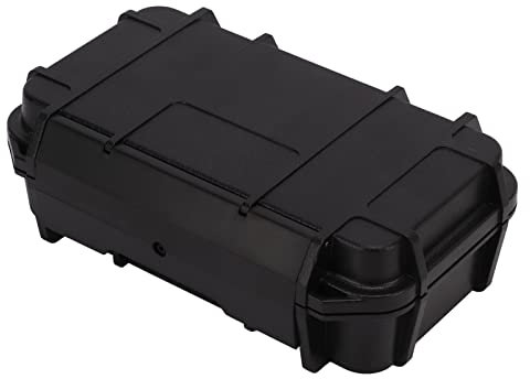 DEWIN Outdoor Shockproof Box, Waterproof Hard Carry Tool Case Safety Instrument Tool Box ABS Plastic Storage Toolbox for Outdoor Camping(Black)