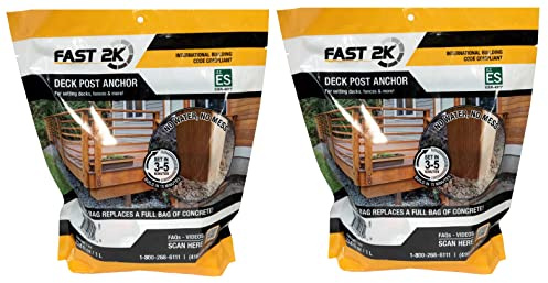 H.B. Fuller Fast 2K Deck Post Mix - 2 Pack | Expanding Foam Concrete Alternative for Deck, Fence, Mailbox & Playground Equipment Installs. Fast-Setting, Post Foam