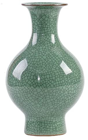 Cinese Ceramica Arte Handmade Antico ghiaccio Crack Glaze vasi Big China Porcellana Fiore Bottiglia Vaso per la Decorazione Domestica Verde 02