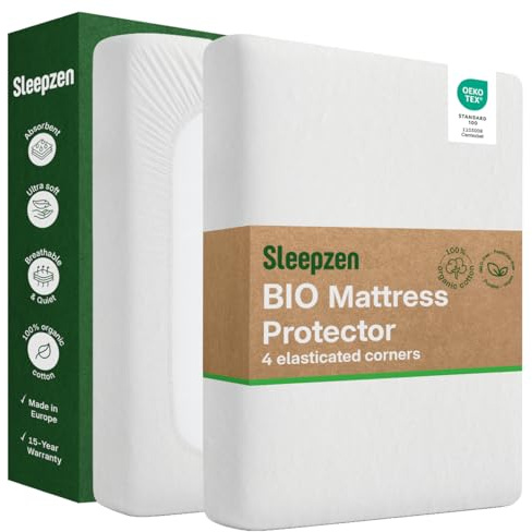 SLEEPZEN Mattress Protector King Size Bed (150x200 cm) Fitted Sheet 100% Organic Cotton Flannel – Absorbent, Hypoallergenic, Breathable and Silent Mattress Pad – Made in Portugal – Oeko-Tex Certified