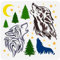 FINGERINSPIRE Schablone Heulender Wolf Zum Malen 30x30 cm Mond Sterne Zeichnungsvorlage Wald Bäume Wolf Schablone Nacht Abend Schablone Tierthema Vorlage Malerei Auf Holz