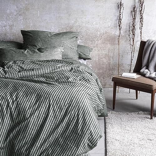 Irisette Premium Flausch-Cotton Bettwäsche Mink 8872 grün, 1 Bettbezug 155 x 220 cm + 1 Kissenbezug 80 x 80 cm
