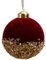 Weihnachtsdekoration, Weinroter, Beflockter Unterteil mit Anhänger aus Perlenglaskugeln mit Pailletten, Geeignet für Weihnachtsbaum, Ostern, Hochzeitsdekoration (rot)(#1)