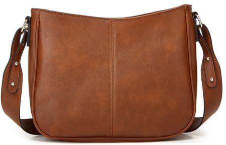 EVEOUT Sac à bandoulière pour Femme Vintage Sacs portés épaule Mode PU Cuir Sac à Main avec bandoulière (Marron)