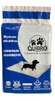 QUIBROPETS Empapadores Desechables para Perros 60x60 - Alfombrillas higiénicas para Entrenamiento de Mascotas - Atrayente de Micciones - 10 Unidades.