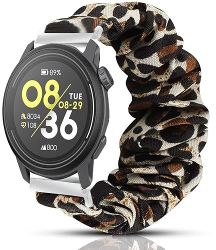 Blueshaweu Bracelet Compatible avec COROS Pace 3 Smartwatch,en Tissu Imprimé Élastique Bracelet de Montre du COROS Pace 3 20mm/22mm Smartwatch (22mm, Léopard)
