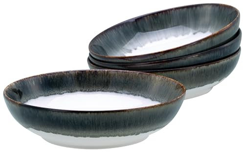 CreaTable, 21690, Serie Cascade, 4-teiliges Geschirrset, Poke Bowl Set aus Steinzeug, spülmaschinen- und mikrowellengeeignet, Qualitätsproduktion