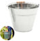 Galvanised Metal Bucket with Wooden Handle Plant Pot Coal Planter Strong Steel High Grade Multipurpose for Garden Storage Hot Ash Cleaning etc 10L