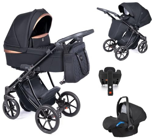 Kinderwagen-Set 5 in 1 Dante inkl. Sportsitz, Autositz und Iso Base - 14 Teile - in 12 Designs
