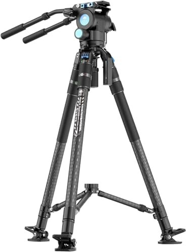 SIRUI SVS75 Rapid System Videostativ, Carbonfaser Stativ mit SVH15 Fluidkopf, EIN-Schritt-Höhenverstellung, Mittelspinne, Dual-Mode QR Platte, Belastbarkeit bis zu 25kg