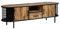 Meuble TV 160cm 1 tiroir 2 portes en bois de manguier et métal - SLIDE -