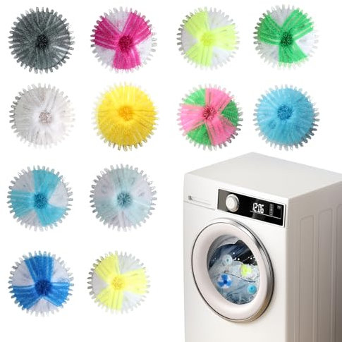 12 Pcs Pet Hair Remover Washing Machine, Lint Catcher Pet Hair Remover for Laundry Balls, Cat Hair Remover Washing Machine Hair Catcher, Reusable Lint Remover Balls for Laundry Bedding Clothes