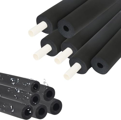 Isolation Tuyaux Manchon D'isolation Chauffage ID 6-110 mm Isolation Phonique Tube de Climatiseur Antigel Flexible 2.0 m Couvertures De Tuyau en Mousse pour Poignée Support Outils(13mm x 15mm x 2.0m