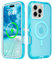 Follaroma for iPhone 16 Pro Max Case, Compatible with MagSafe, Dual Layer Transparent Magnetic Phone Cases, Heavy Duty Shockproof and Anti-Drop Protective Cover for iPhone 16 ProMax, 6.9'', Blue