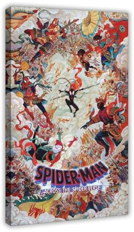 doegka Filmposter Spiderman über den Spider-Verse, Leinwandposter, Schlafzimmer, Dekoration, Landschaft, Büro, Raumdekoration, Geschenk, 50 x 75 cm