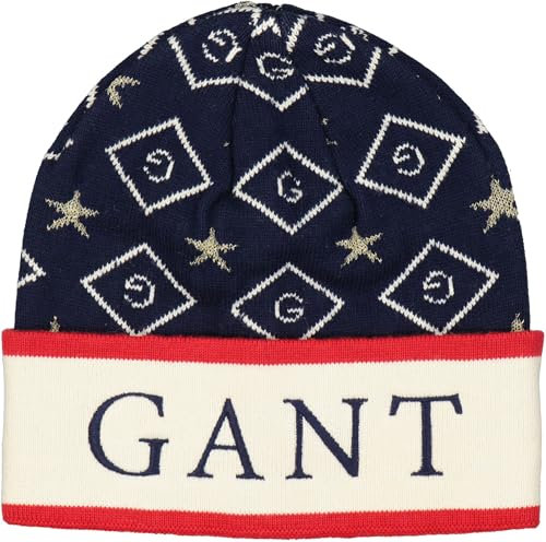 GANT Mädchen Strick-Mütze *D1. ICON Stars Beanie* blau Gr. S-M