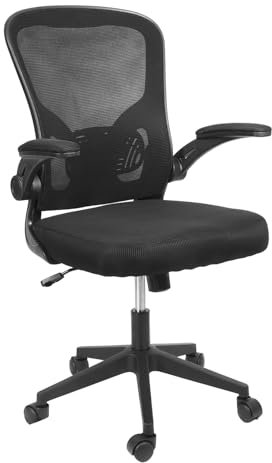 Chair Office Computer Desk Chair Gaming-Ergonomic Mid Back Cushion Lumbar Support with Wheels Comfortable Mesh Racing Seat Adjustable Swivel Rolling Home Executive (without Headrest, Black)