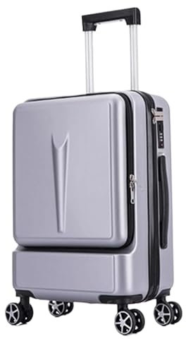 GTOULHH Koffer Reisekoffer Vorne Öffnender Gepäckkoffer ABS+PC Spinner Trolley Mit Taschenfach Trolley Boardcase(C,20in)