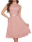 Berylove Robe de cocktail élégante pour femme - Robe de soirée en mousseline de soie sans manches - Robe en dentelle, Blush à paillettes, XL
