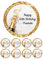 Edible 7 round personalised Champagne bottle Cake topper and cupcake toppers ANY WORDING ICING PAPER - Birthday/Retirement/Engagement Gold (7 topper with 28 x 2 cupcake toppers)