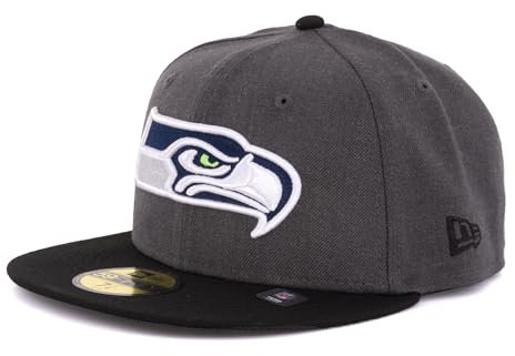 New Era Cap 59FIFTY Herren Basecap NFL Limited Edition (Seattle Seahawks, grau/schwarz, 7 7/8)