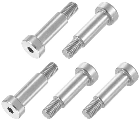 QUARKZMAN 6 Stück Passschrauben 304 Edelstahl Schulterbolzen 25mm Schulterdurchmesser 25mm Schulterlänge M8 Gewinde Innensechskant für Textil-, Hydraulik- und Spritzgussmaschinenindustrien