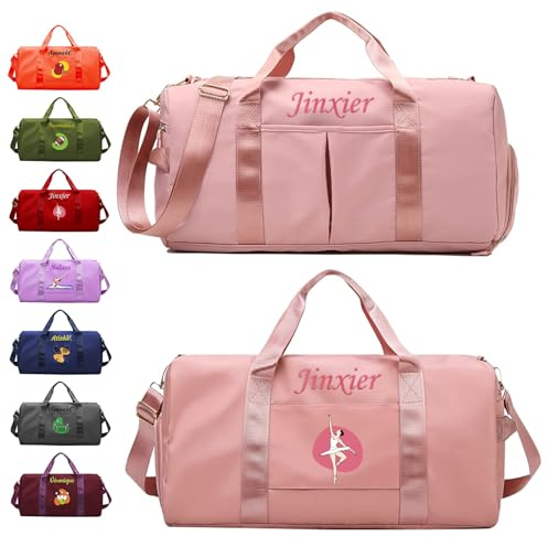 Bolsa de Gimnasio Personalizada con Nombre Bordado/Logotipo Impreso a Color, para Yoga y Baile Bolsa de Gimnasio Impermeable, con Compartimentos para Zapatos y Ropa mojada
