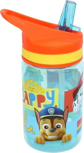 Paw Patrol 400ml Water Bottle for Kids - BPA Free, Non-Toxic Tritan Material, Leak Proof Flip Top Lid - Ideal for Yoga, Camping, Travel, and Nursery - 12.5cm Compact Size | Gift for Boys and Girls