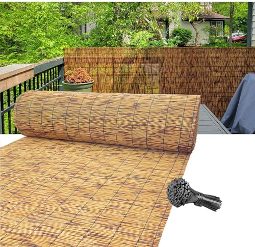 Bamboofor - Clôture en bambou naturel de 50 à 160 cm de hauteur - Pour jardin, terrasse, jardin - 80 x 800 cm
