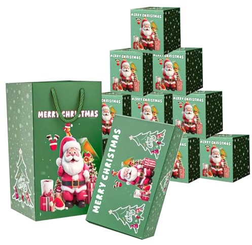 Weihnachts-Explosionsbox für Geld, faltbarer Umschlag, Explosionsbox mit 10 Sprüngen, für Weihnachten, Geburtstag, Jahrestag, Antrag, grün