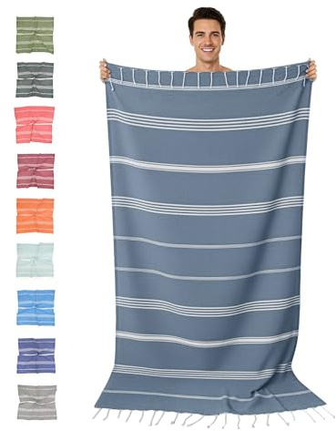 furora HOLIDAY Hamamtuch groß 100x200 cm (Baumwolle), Strand-Saunatuch Damen Herren Saunahandtuch: dünn, kompakt, lang - Strandtuch Hammam Sauna Tuch XXL, Handtuch: Strandhandtuch Urlaub Must Haves